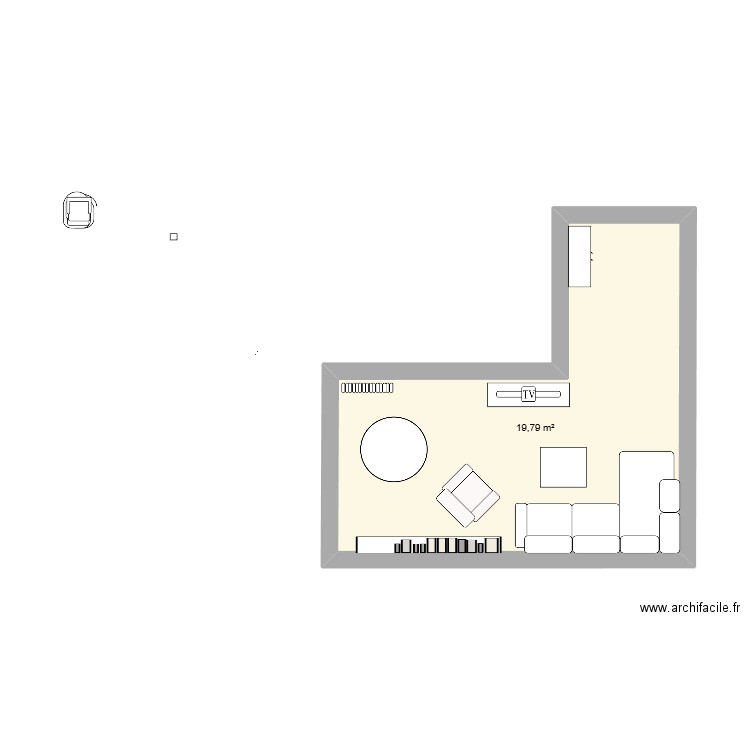 Salon Plumerette 4. Plan de 1 pièce et 20 m2