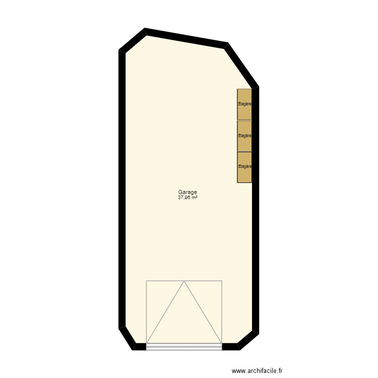 Garage. Plan de 1 pièce et 38 m2