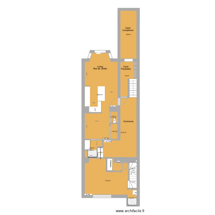 Marie José Rez jardin avant Permis 2025. Plan de 10 pièces et 86 m2