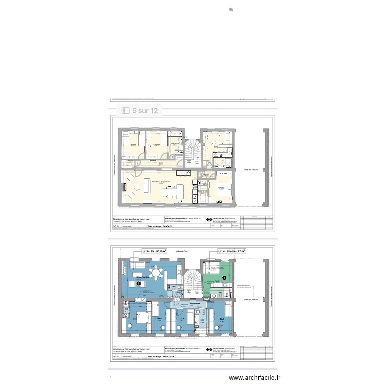 appart clichy 7. Plan de 13 pièces et 109 m2