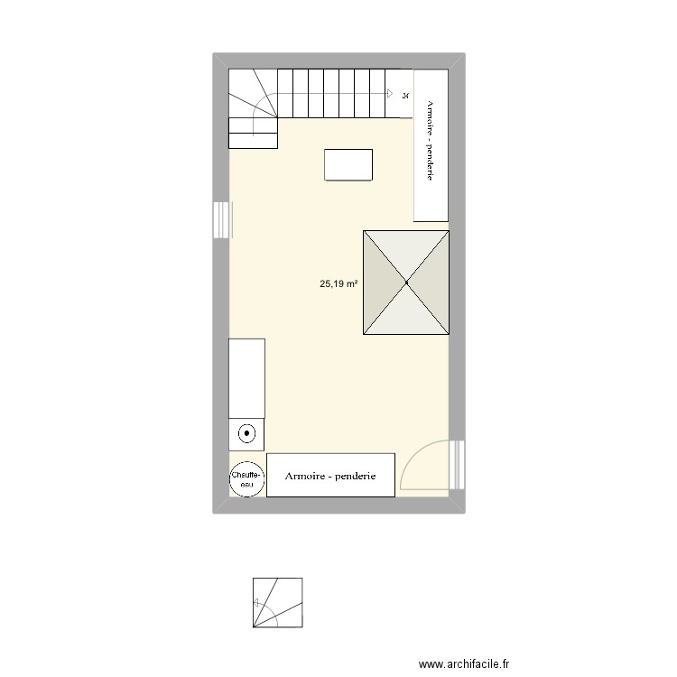 Cave 1. Plan de 1 pièce et 25 m2