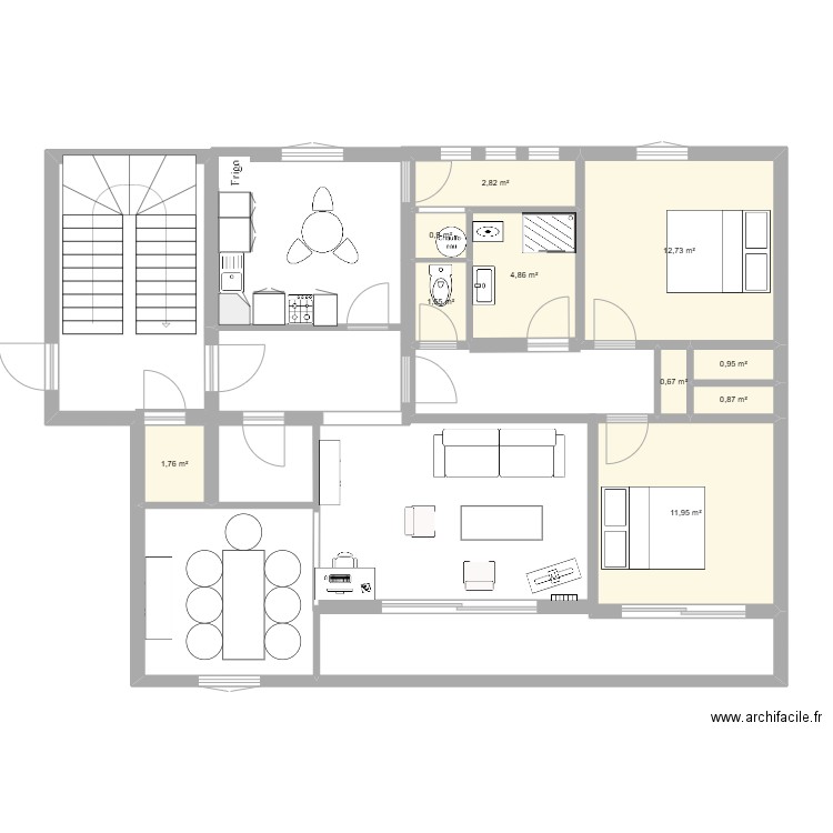 appart  lycee jean michel. Plan de 10 pièces et 39 m2