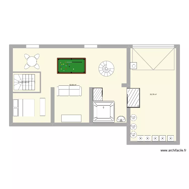 sous sol. Plan de 3 et 104 m² sous sol. Plan de 3 et 104 m²