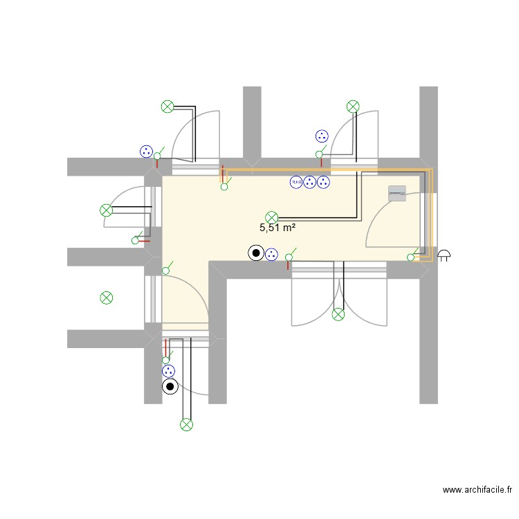 Elec decembre 2025. Plan de 1 pièce et 6 m2