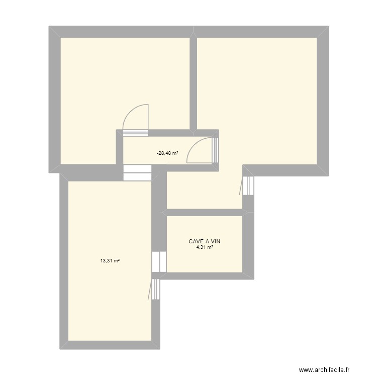 autre possibilité agrandissement. Plan de 3 pièces et 20 m2