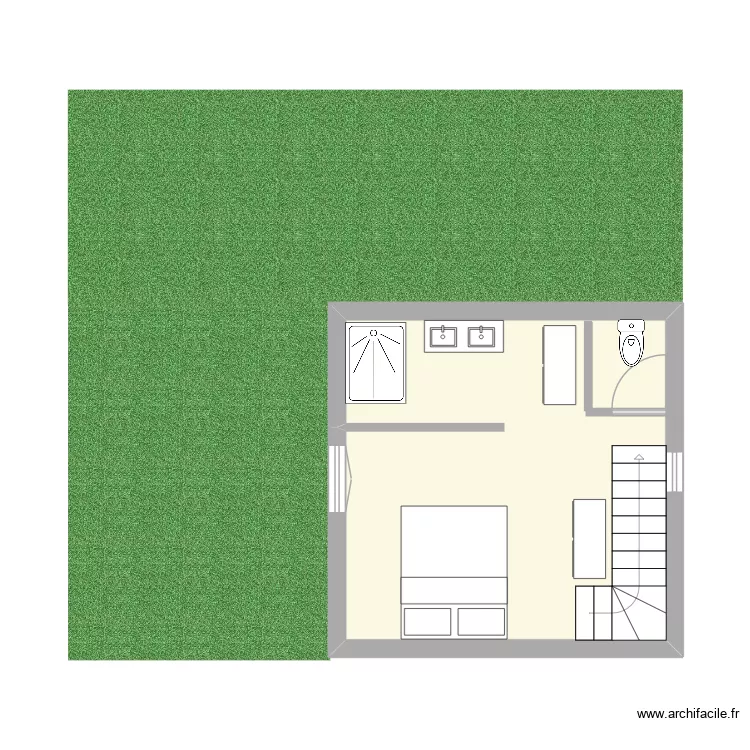Maison etage. Plan de 1 et 22 m² Maison etage. Plan de 1 et 22 m²