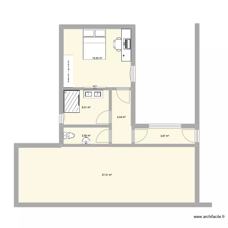plan 02. Plan de 6  et 69 m²