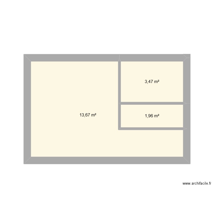 Billy. Plan de 3 pièces et 19 m2