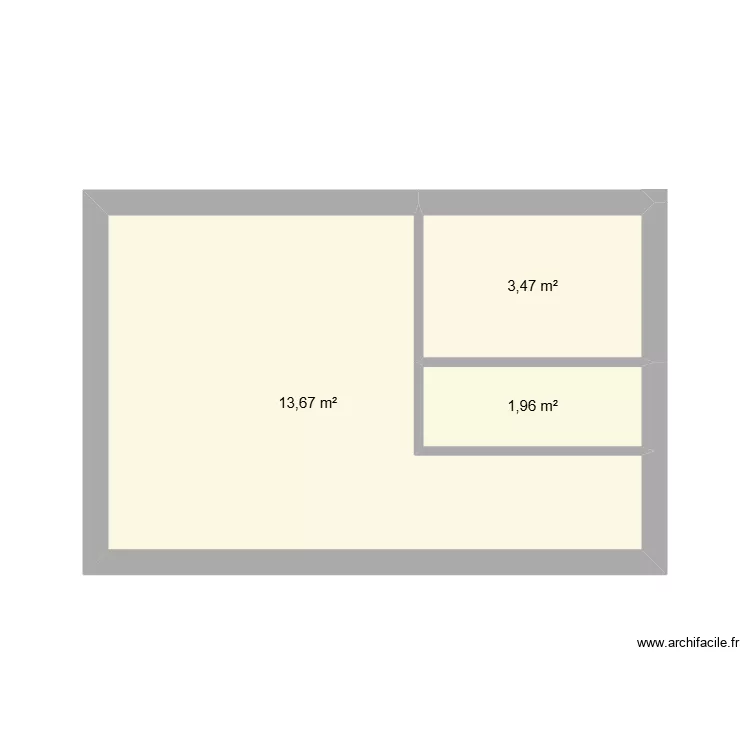 Billy. Plan de 3 pièces et 19 m²