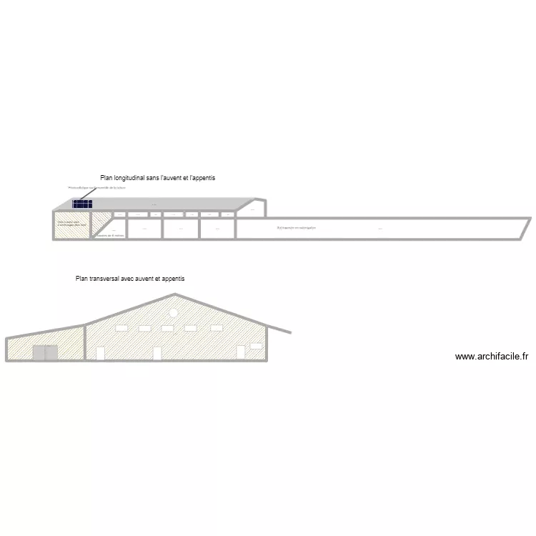 plan transversal et longitudinal batiment. Plan de 