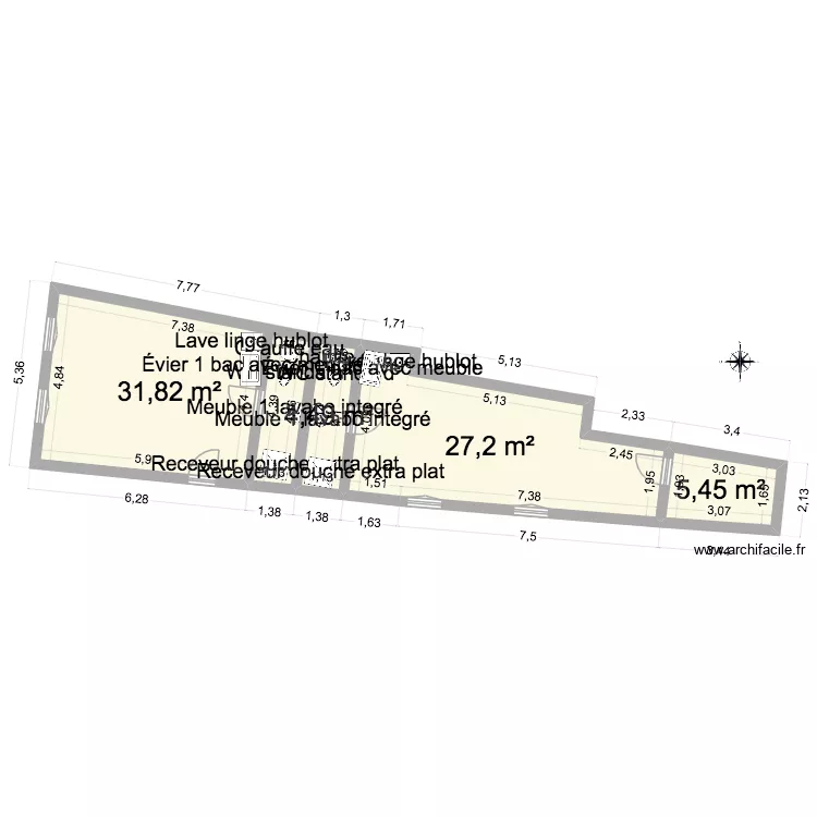 Plan cadatrale SCI SOLVEIG. Plan de 4  et 69 m²