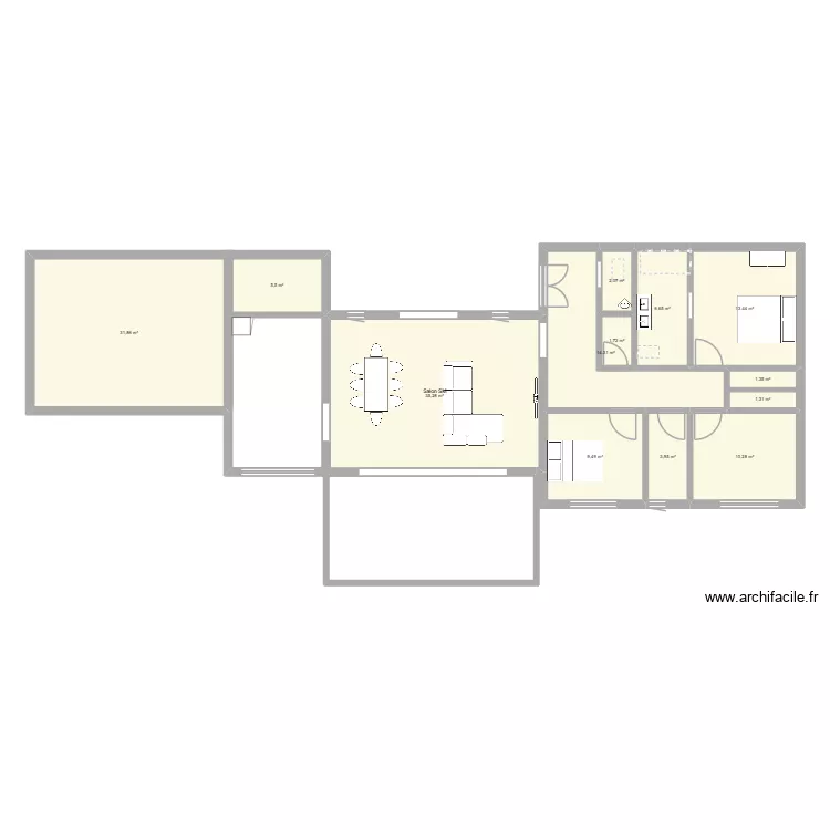 Maison EddyMumu. Plan de 13  et 137 m²
