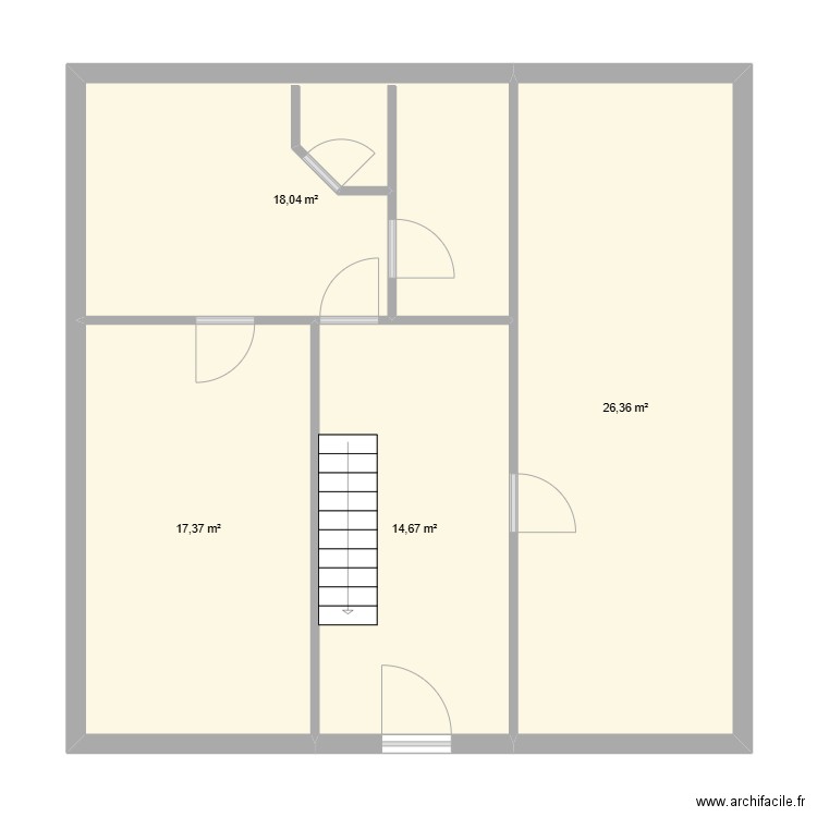 étage 0. Plan de 4 pièces et 76 m2