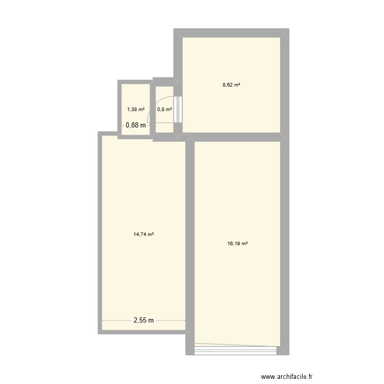 Es infp. Plan de 5 pièces et 42 m2