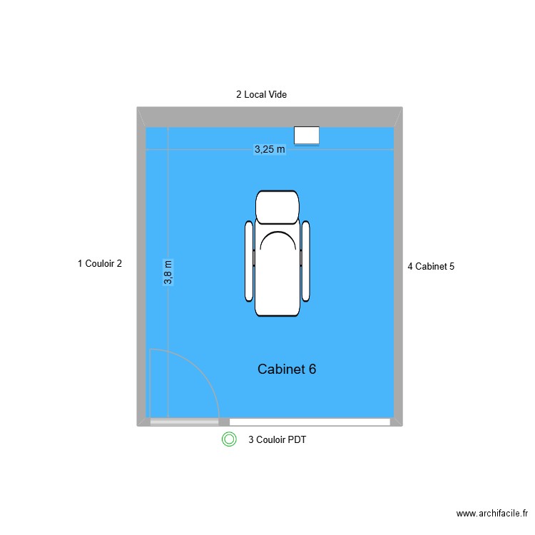10516 Cabinet 6. Plan de 1 pièce et 12 m2