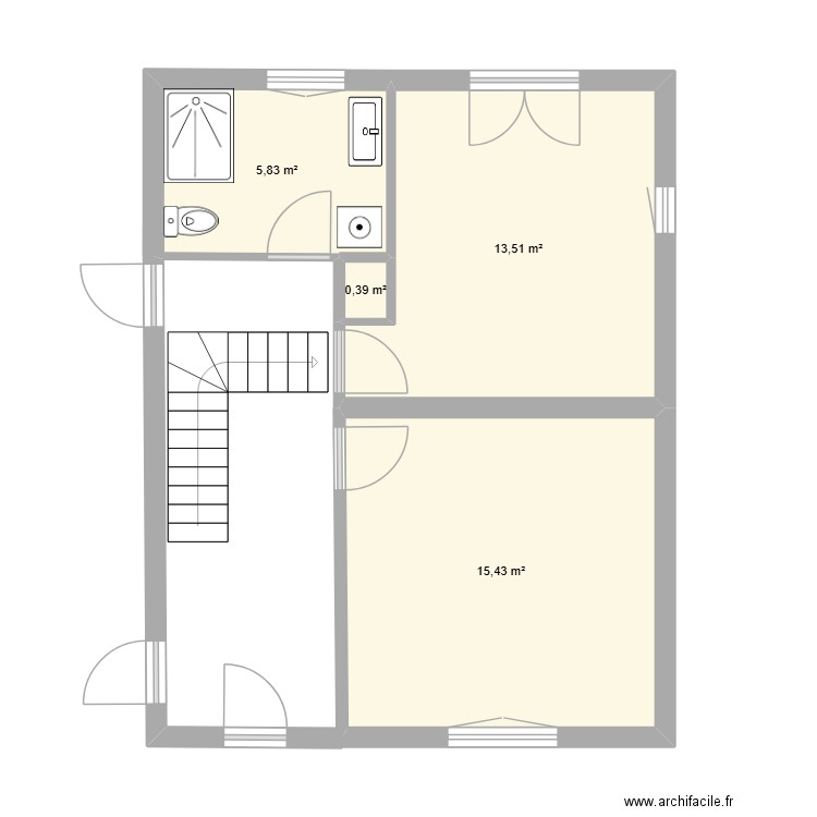 rez de chaussée aprés rénovation 2. Plan de 4 pièces et 35 m2