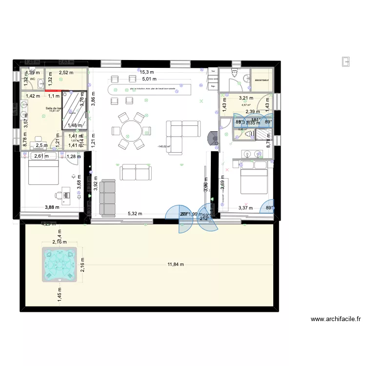 maison + terrasse 1 OCT bis. Plan de 8 Pièces et 141 m² maison + terrasse 1 OCT bis. Plan de 8 Pièces et 141 m²