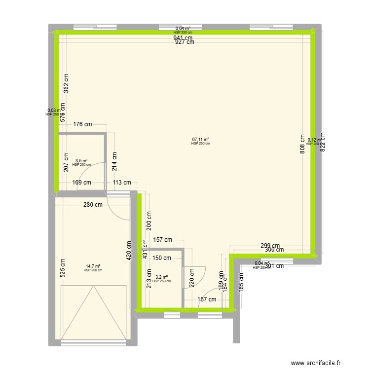 test plans. Plan de 8 pièces et 89 m2