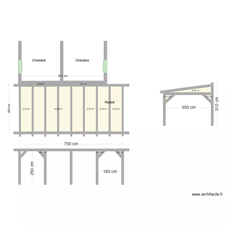 Projet carport directabris. Plan de 
