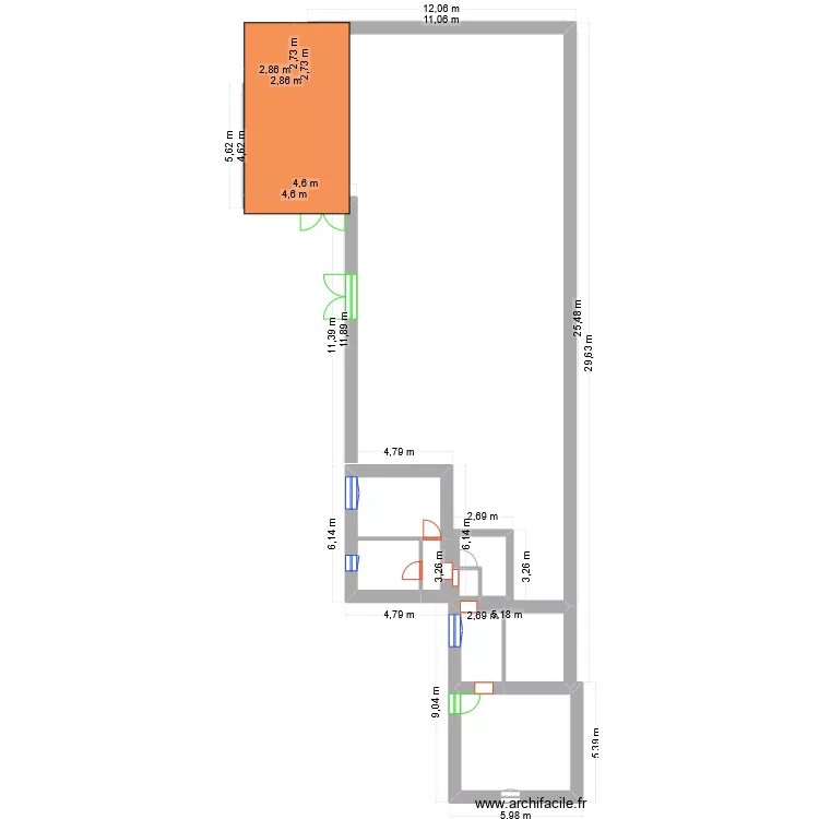 amelia avec batiment complet. Plan de 