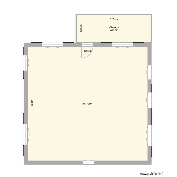 PLAN A. Plan de 2 pièces et 76 m2