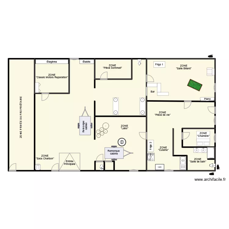 LABO 1. Plan de 9  et 298 m²