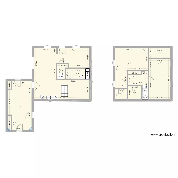 maison david rdc. Plan de 12  et 151 m²