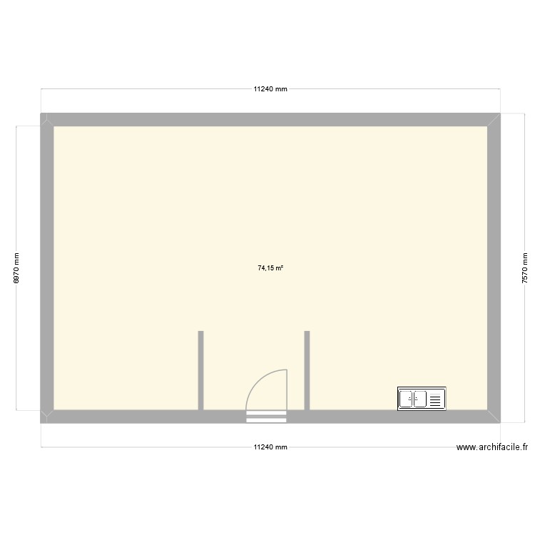 CHALET LES ANGLES. Plan de 1 pièce et 74 m2