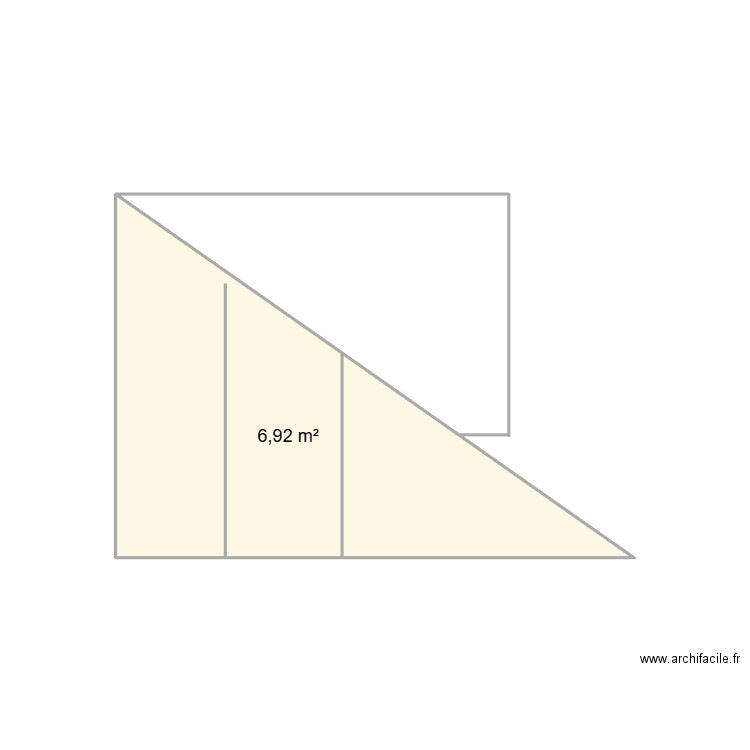escalier. Plan de 1 pièce et 7 m2