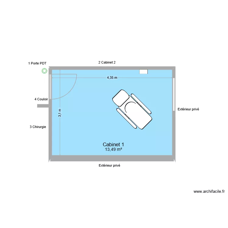 30767 Cabinet 1. Plan de 1 et 13 m² 30767 Cabinet 1. Plan de 1 et 13 m²