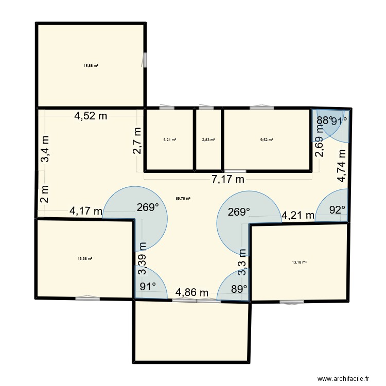 MONADA. Plan de 8 pièces et 132 m2