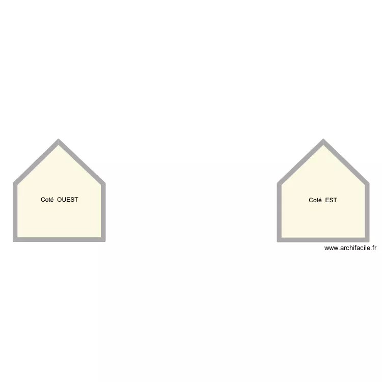 Plan de facade est et ouest existant. Plan de 