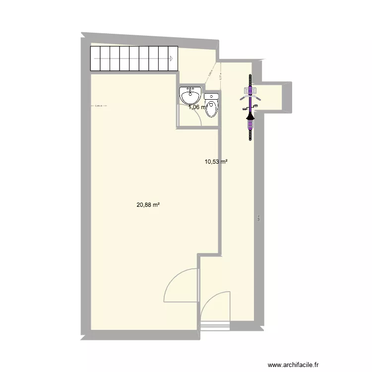 Local commercial Bis avec transfo. Plan de 3  et 32 m²