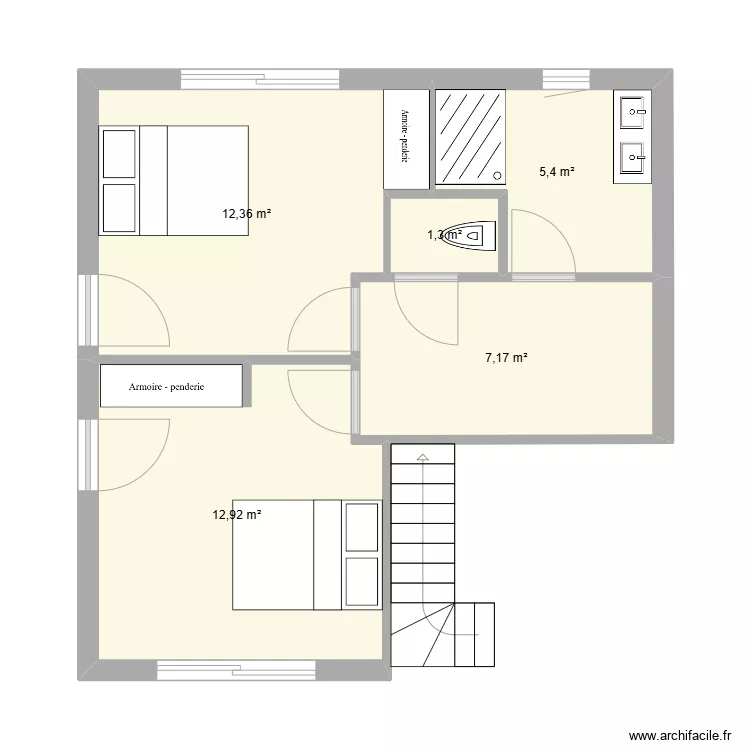 Etage enfant AVP12 test. Plan de 