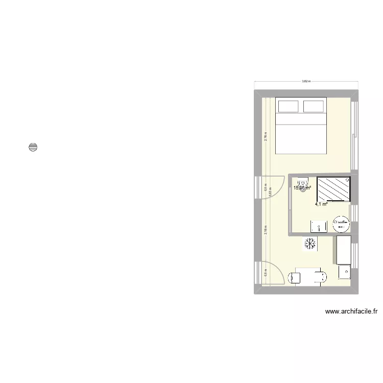appartement. Plan de 2  et 20 m²