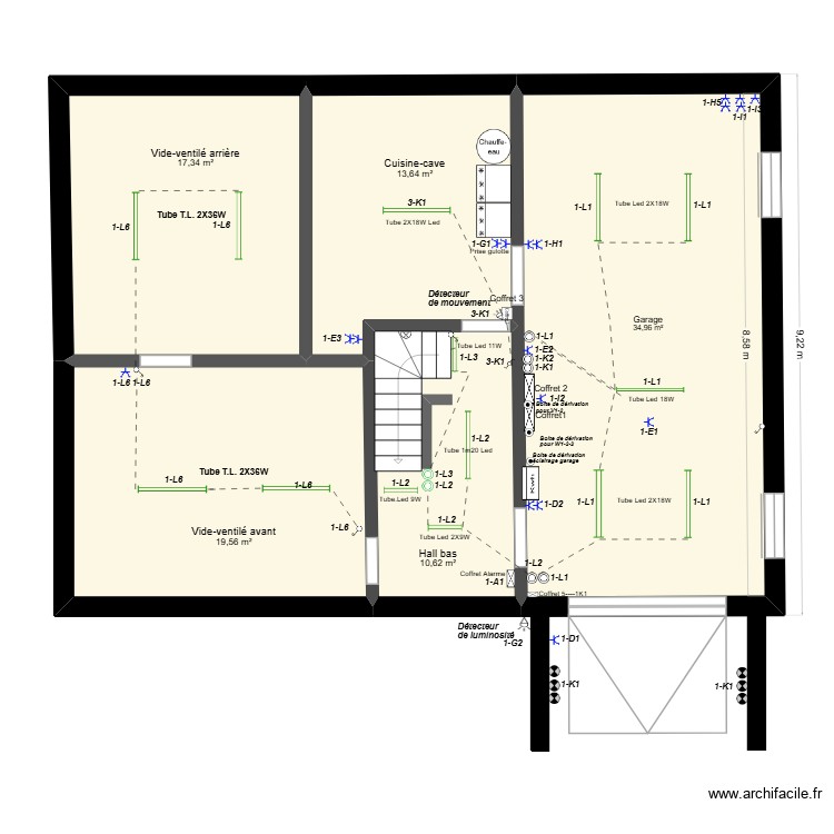 2026-02-24-Plan électrique du sous sol. Plan de 0 pièce et 0 m2 2026-02-24-Plan électrique du sous sol. Plan de 0 pièce et 0 m2