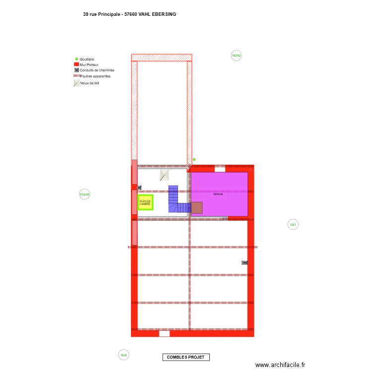 V-E_Combles projet. Plan de 0 pièce et 0 m2