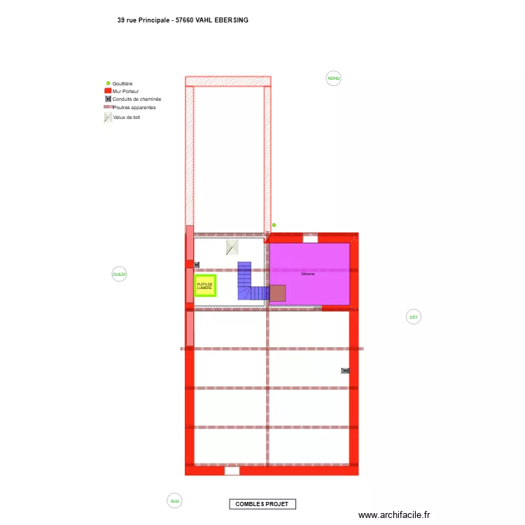 V-E_Combles projet. Plan de 