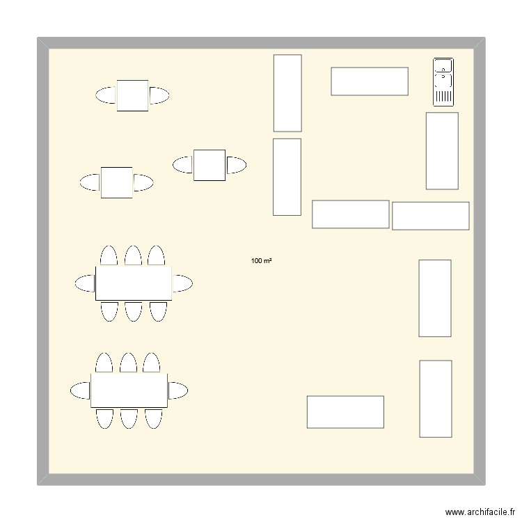 chapiteau noel-raclette. Plan de 1 pièce et 100 m2