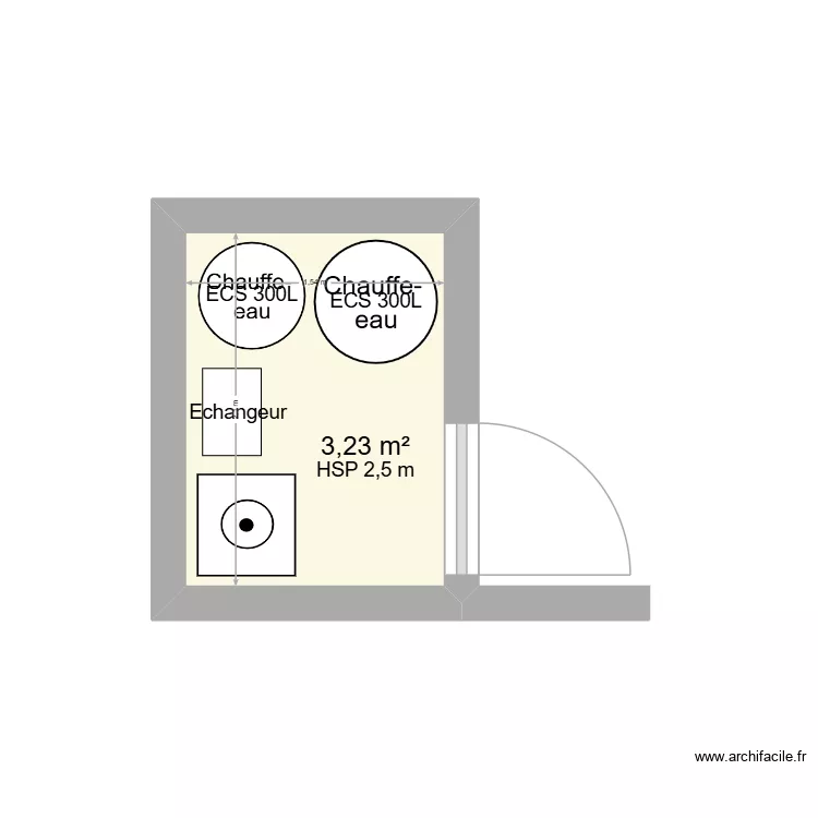 Laverie 500+300 Litres. Plan de 1 et 3 m² Laverie 500+300 Litres. Plan de 1 et 3 m²