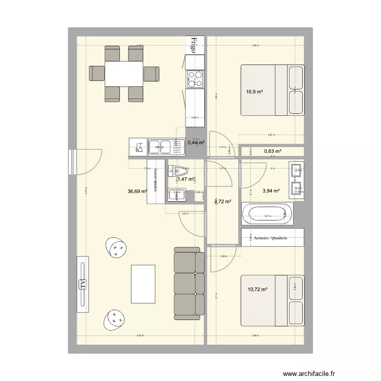 N. Parent actuel projeté ter. Plan de 9 et 68 m² N. Parent actuel projeté ter. Plan de 9 et 68 m²