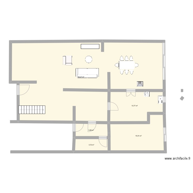 Maison. Plan de 5 pièces et 129 m2
