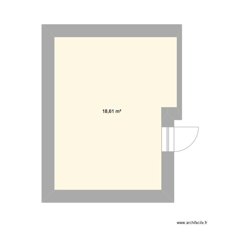 plan 1. Plan de 1 pièce et 19 m2