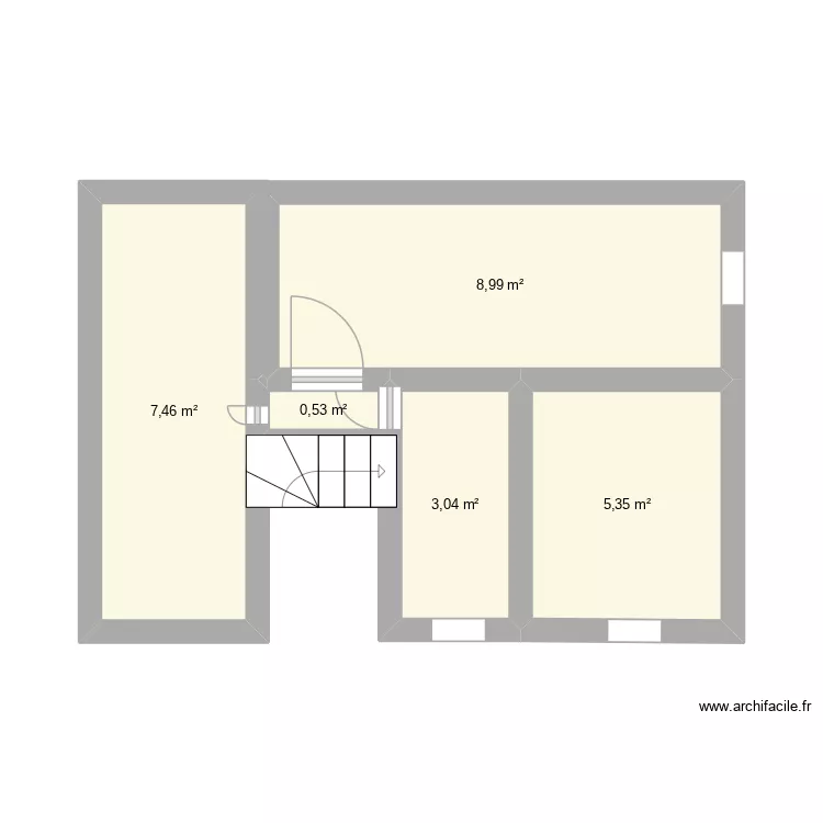 Cin. Plan de 5  et 25 m²