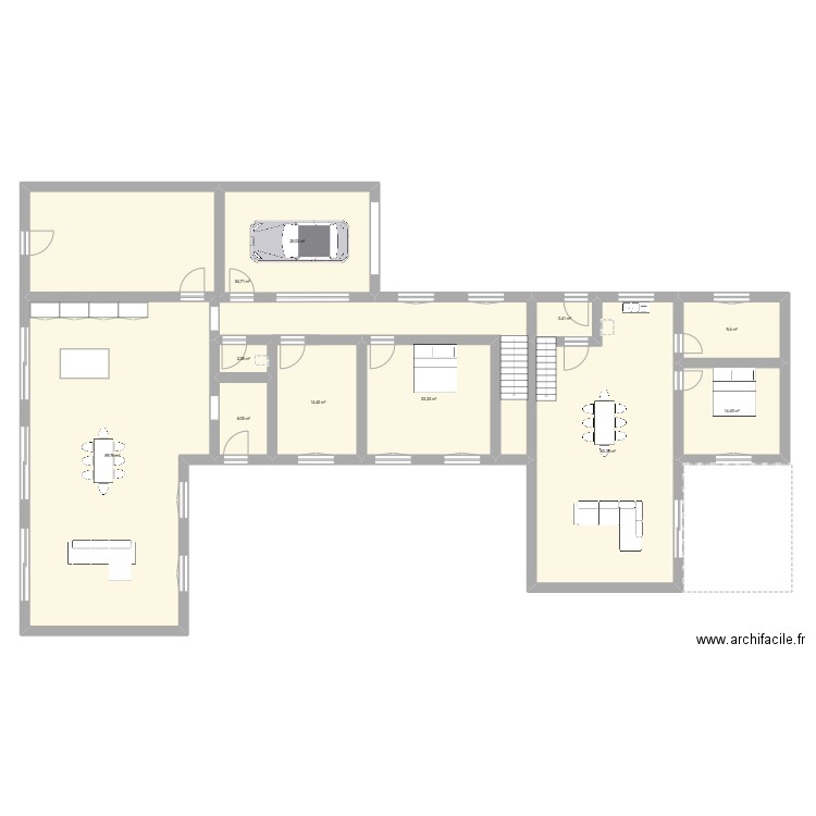 Hautrage. Plan de 11 pièces et 303 m2