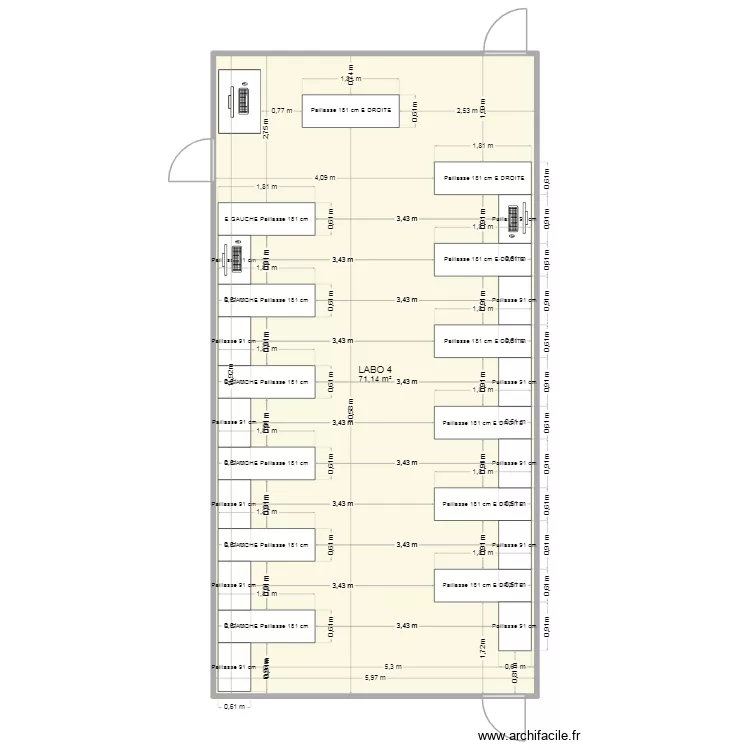 Labo 4 v2. Plan de 1  et 71 m²