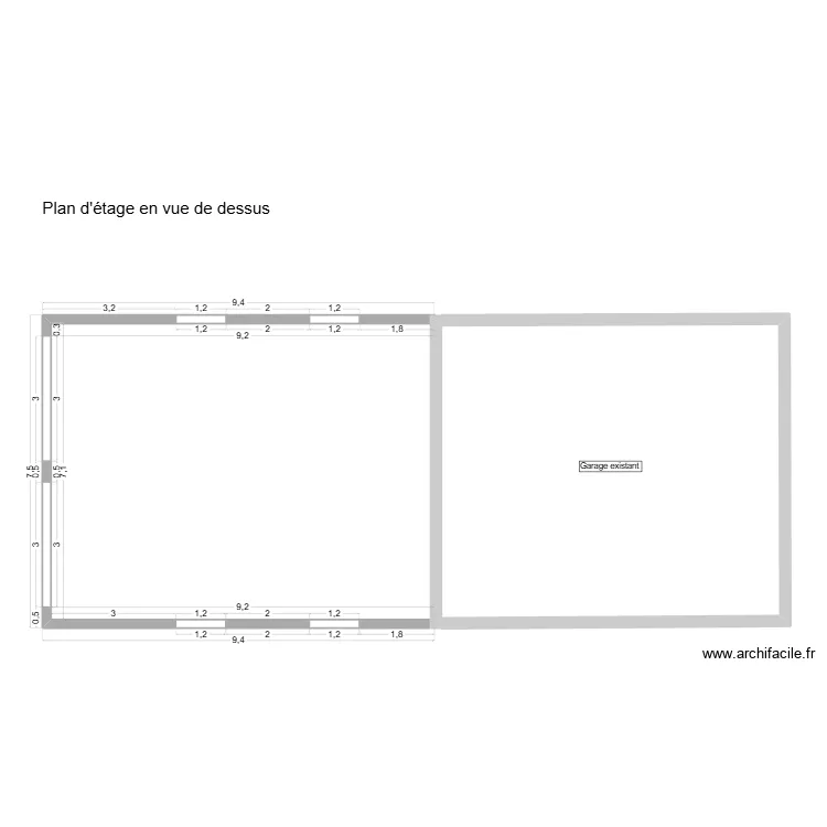 Extention Garage. Plan de 1 et 57 m² Extention Garage. Plan de 1 et 57 m²