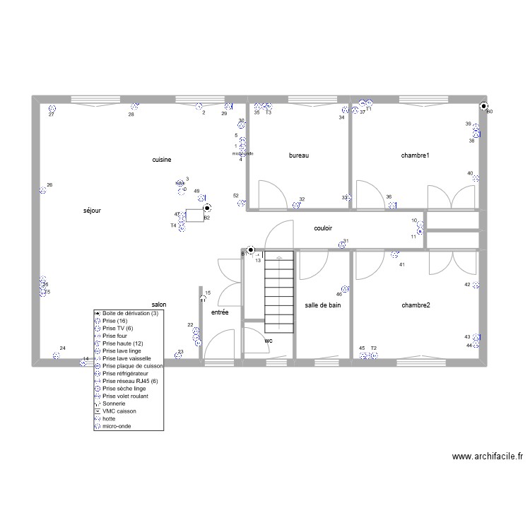 florian 1 Etage pc,. Plan de 9 pièces et 87 m2