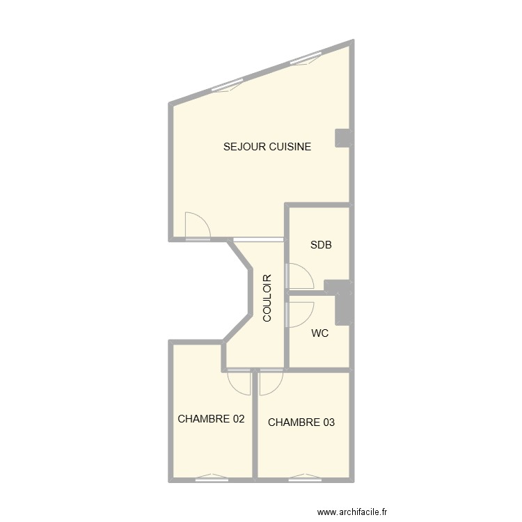 ETAGE 1 APPART AM. Plan de 9 pièces et 34 m2