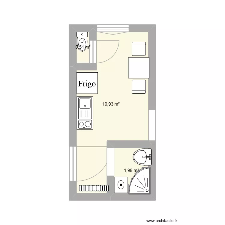 Plan fait1er piece. Plan de 3 et 13 m² Plan fait1er piece. Plan de 3 et 13 m²